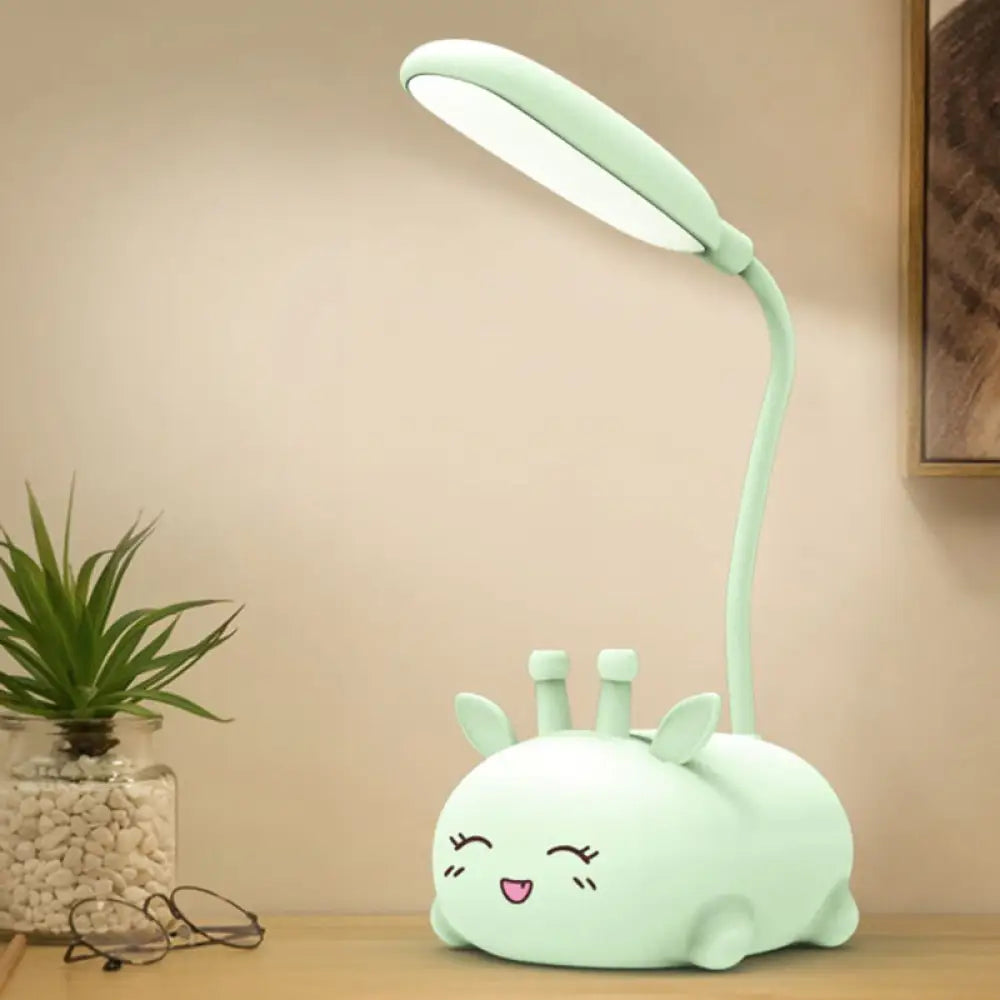 Zoey - Sika Cartoon Deer Desk Lamp Plastic Kid Room Led Night Light With Flexible Arm In